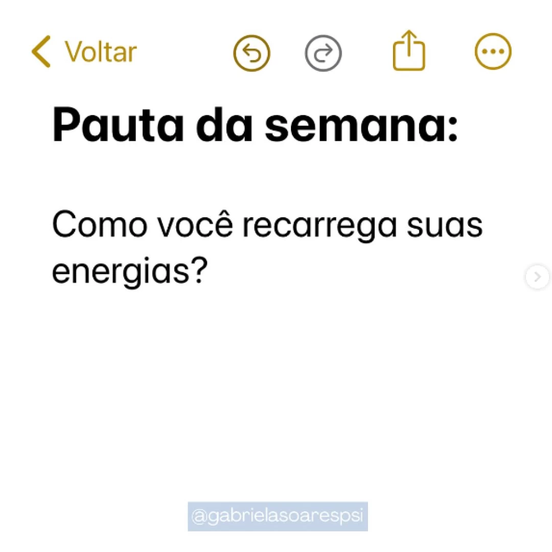 Como você recarrega suas energias?